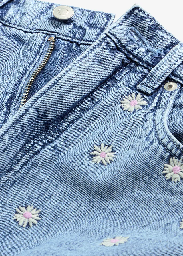 Jean droit, taille haute, coton • bleu clair denim used • product-page.page-title-suffix