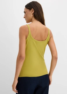 Lot de 2 tops bretelles spaghetti en jersey coton • vert cactus-écru • Boutique bonprix