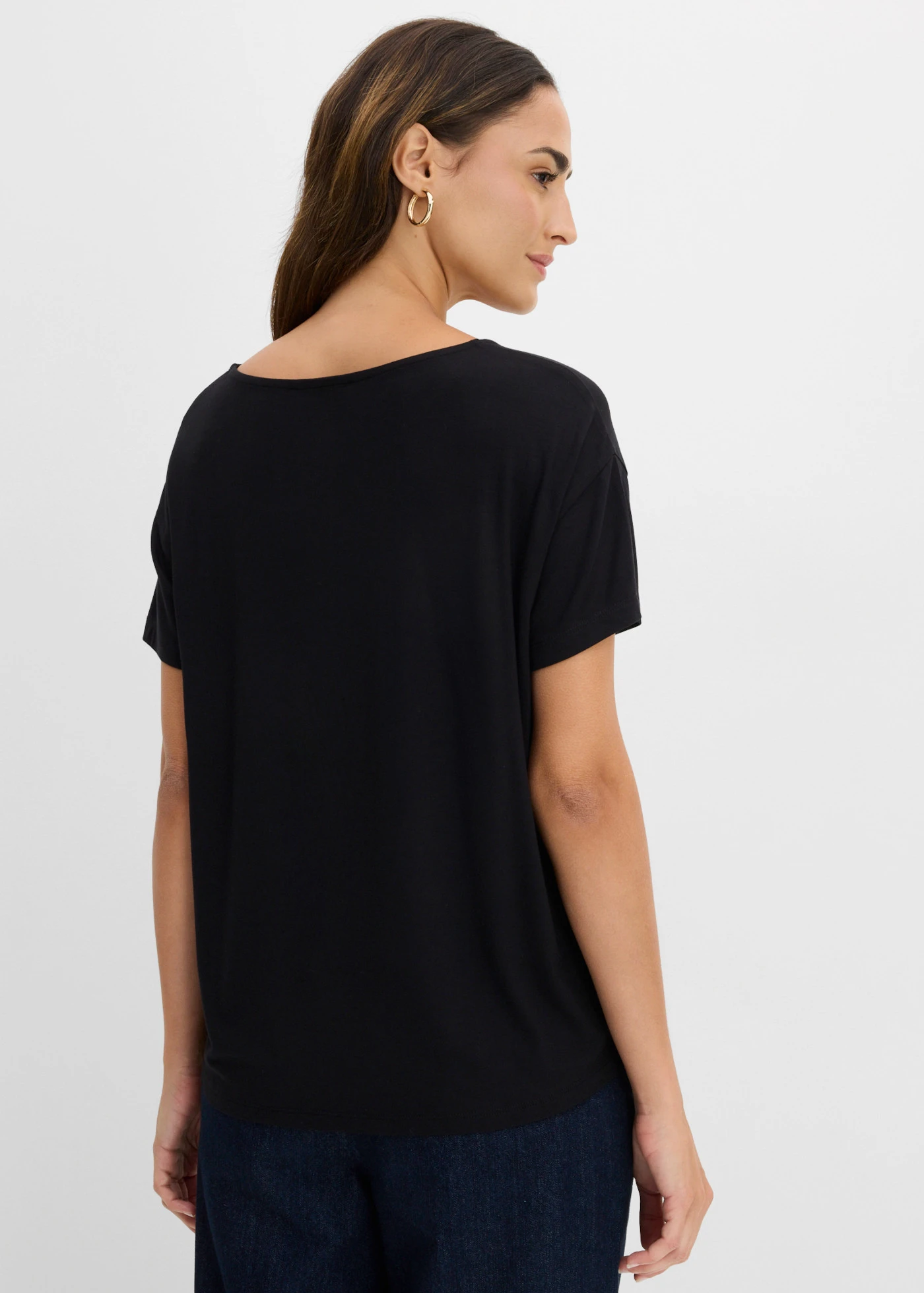 T-shirt doux en viscose extensible • noir • Boutique bonprix