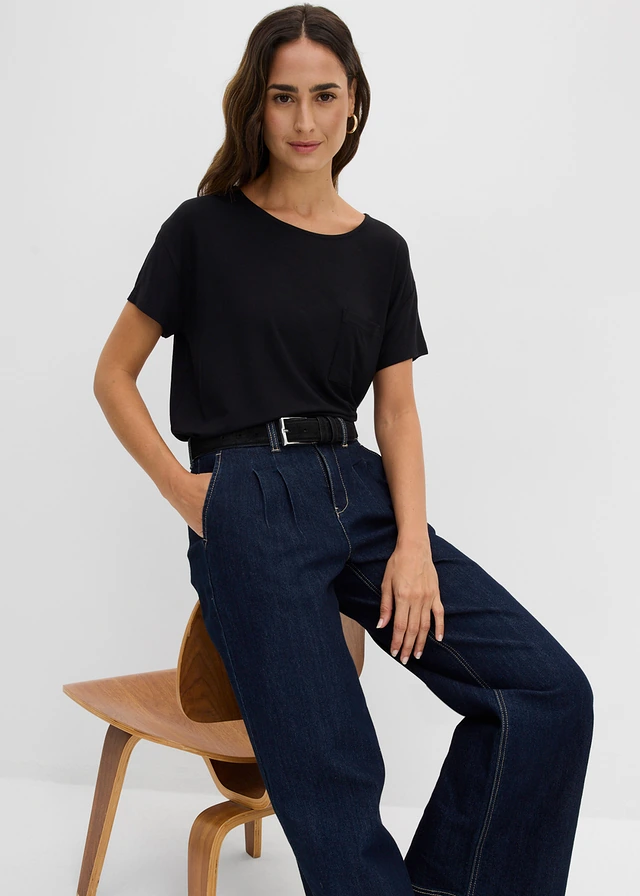 T-shirt doux en viscose extensible • noir • product-page.page-title-suffix