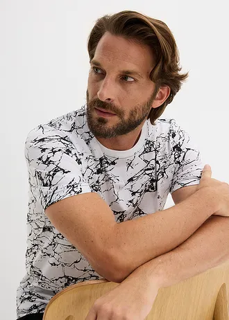 T-shirt van puur biologisch katoen • wit/zwart • bonprix online shop