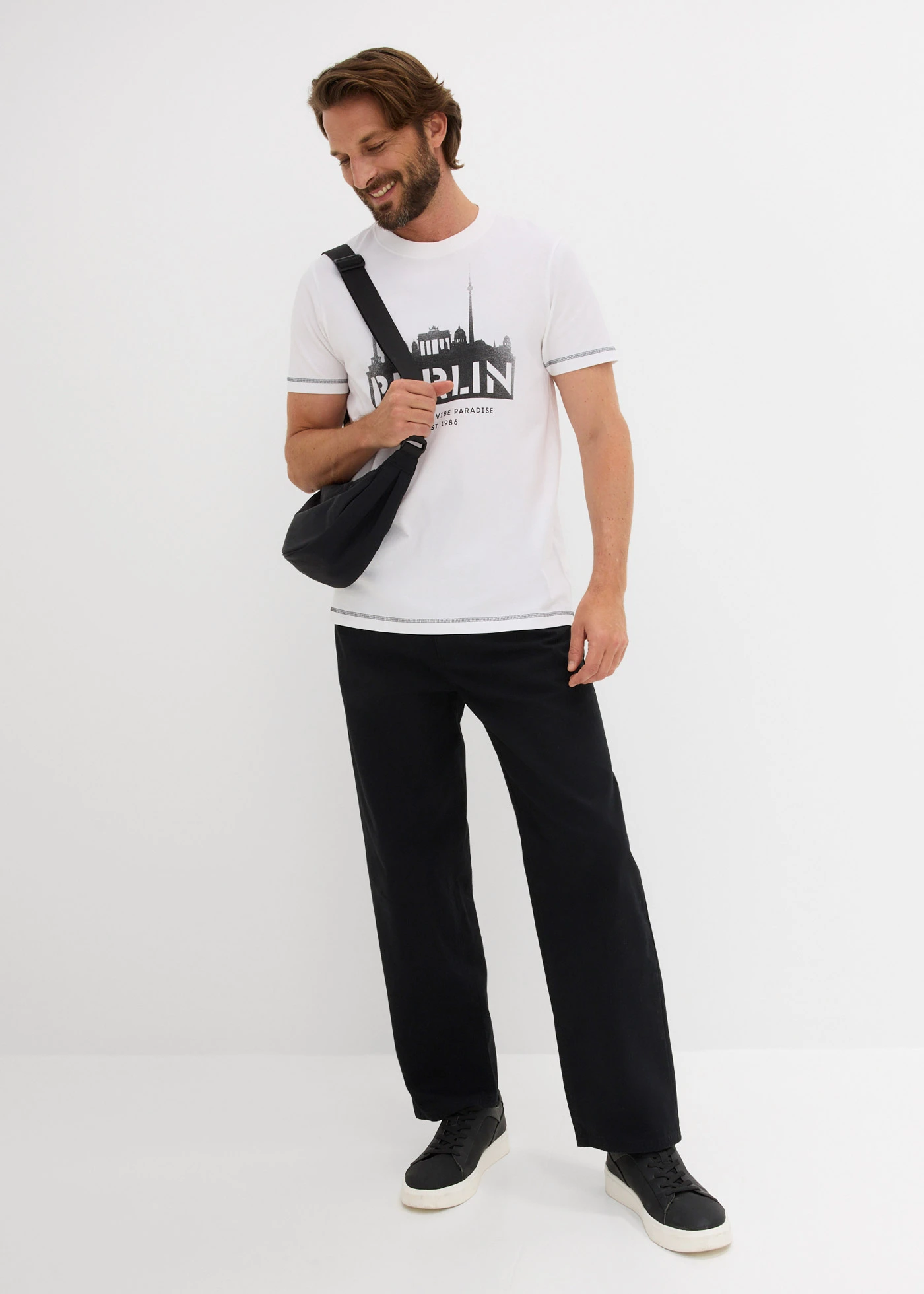 T-shirt 100% coton • blanc imprimé Berlin • Boutique bonprix