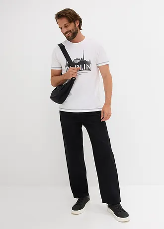 T-shirt z czystej bawełny organicznej, kolor: biały z nadrukiem Berlin