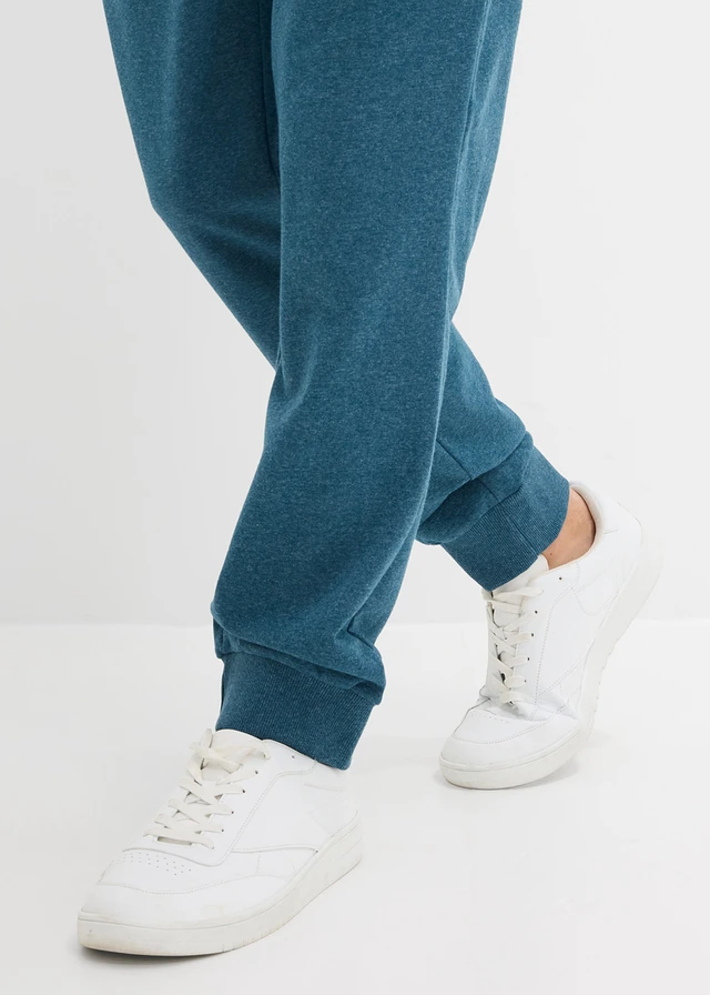 Pantaloni jogging cu detalii contrastante • albastru-petrol/gri-umbră melanj • magazin bonprix