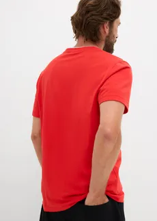 Rövid ujjú Henley póló tiszta bio-pamutból • eperpiros/mintás • bonprix áruház