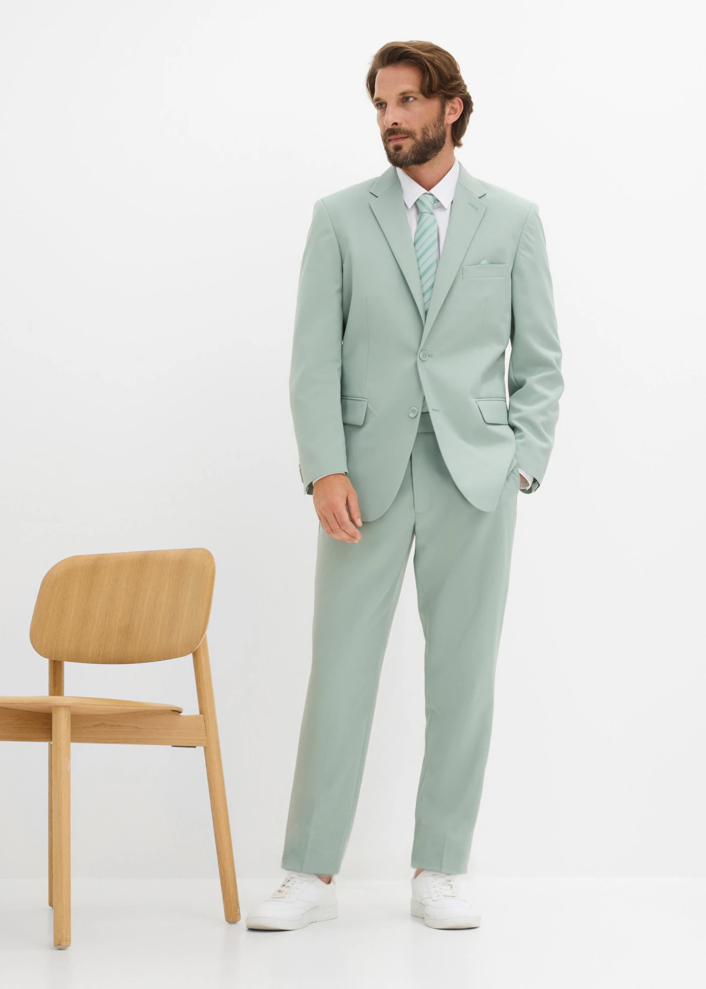 Costum, Regular Fit (set/2 piese) • verde fumuriu • magazin bonprix