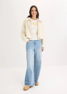 Shirt van elastisch katoen • wolwit • bonprix online shop