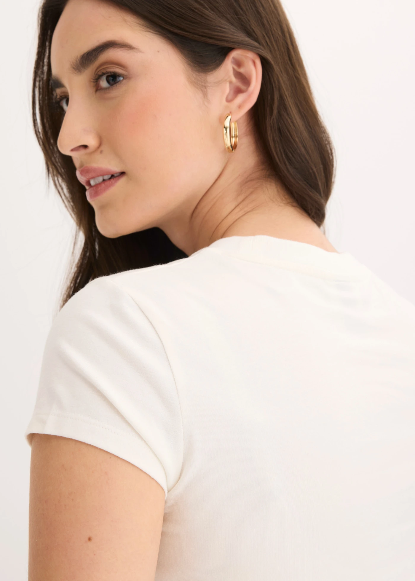 Shirt van elastisch katoen • wolwit • bonprix online shop