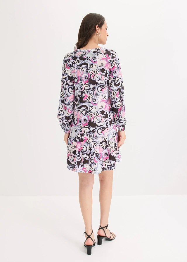 Robe-tunique en viscose fluide • noir imprimé • product-page.page-title-suffix