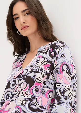 Robe-tunique en viscose fluide • noir imprimé • Boutique bonprix