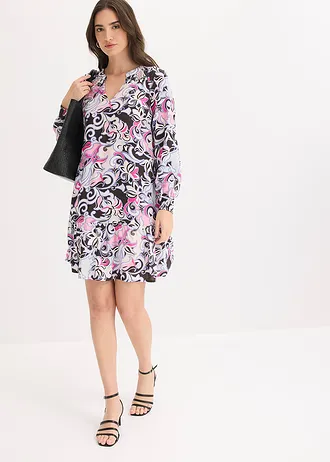 Tuniekjurk van soepele viscose • zwart gedessineerd • bonprix online shop