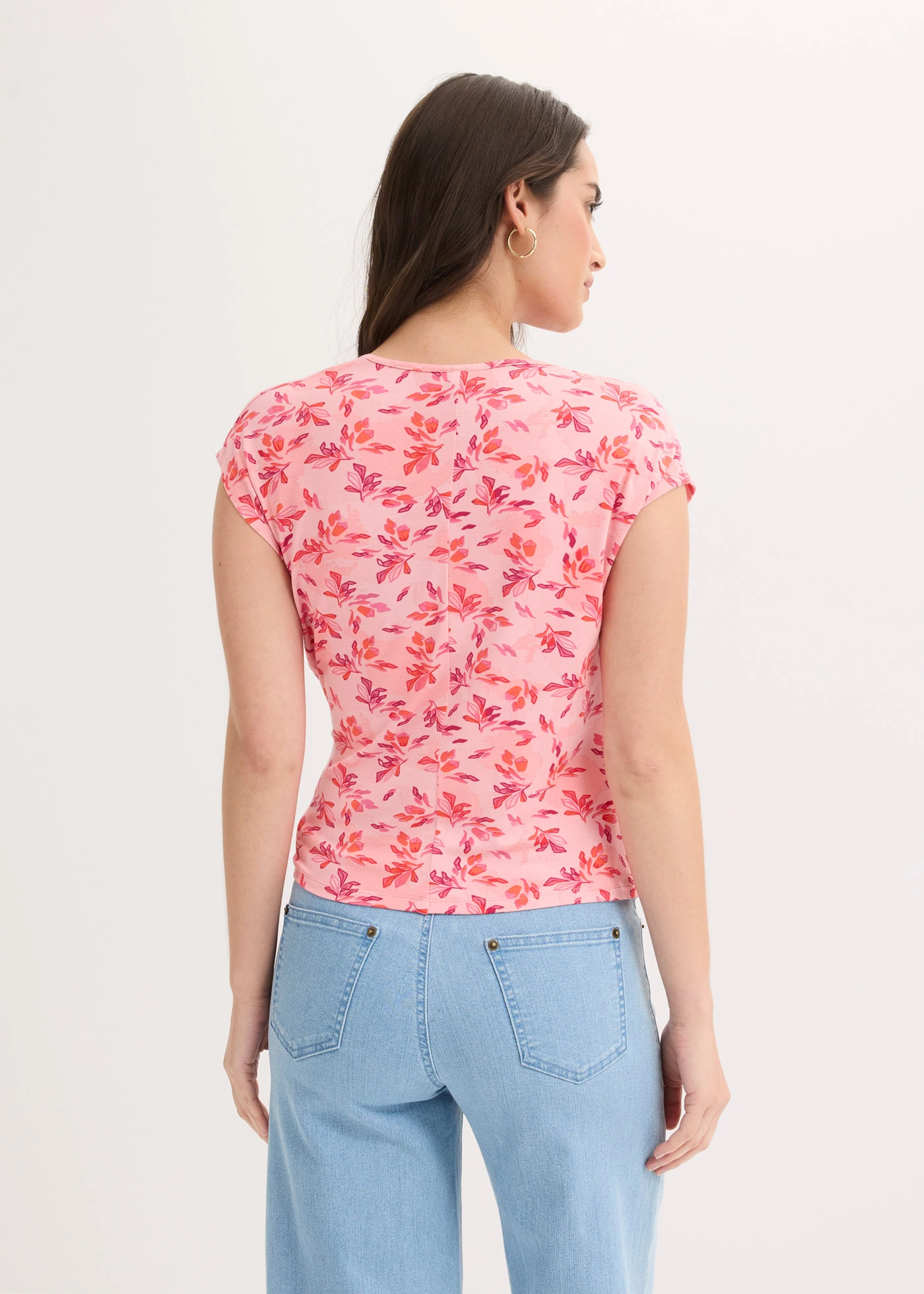 Shirt met knoopdetail • roze gebloemd • bonprix online shop