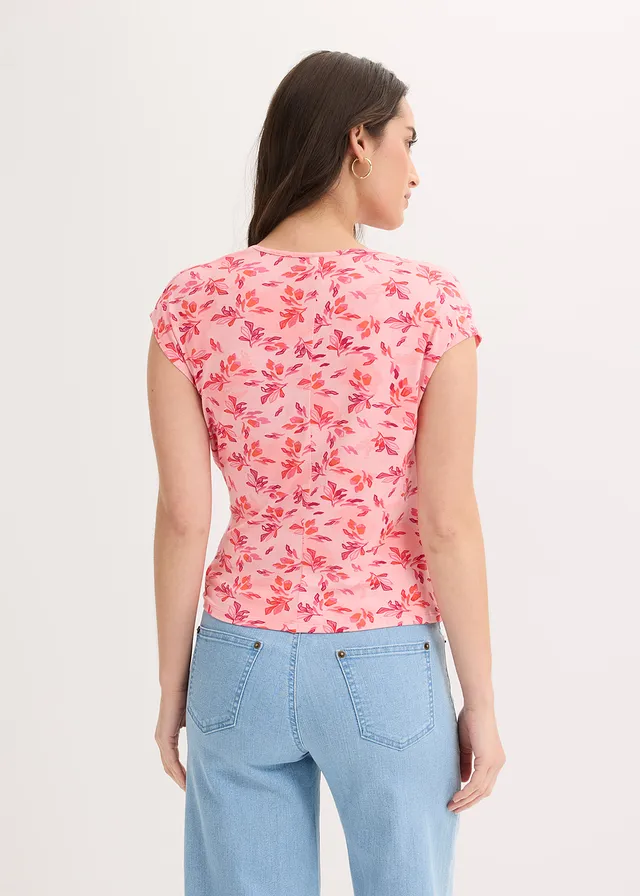 T-shirt avec détail nœud • rose floral • product-page.page-title-suffix
