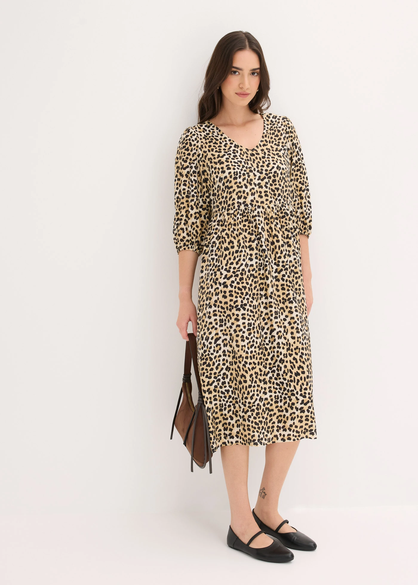 Tunika ruha puha viszkóz keverékből • bézs/leopárdmintás • bonprix áruház