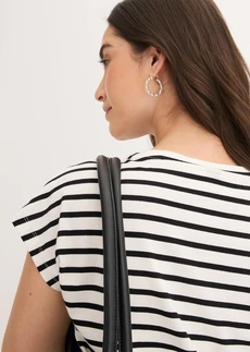 Shirt in een viscosemix • wolwit/zwart gestreept • bonprix online shop