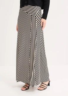 Jersey rok in een viscosemix • zwart-wolwit gestreept • bonprix online shop