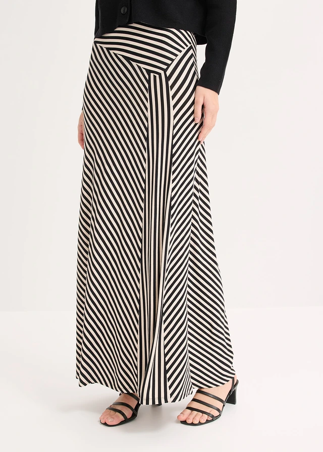 Jersey rok in een viscosemix • zwart-wolwit gestreept • product-page.page-title-suffix
