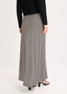 Žerzejová sukně z viskózové směsi • černo-přírodní bílá s proužky • bonprix obchod