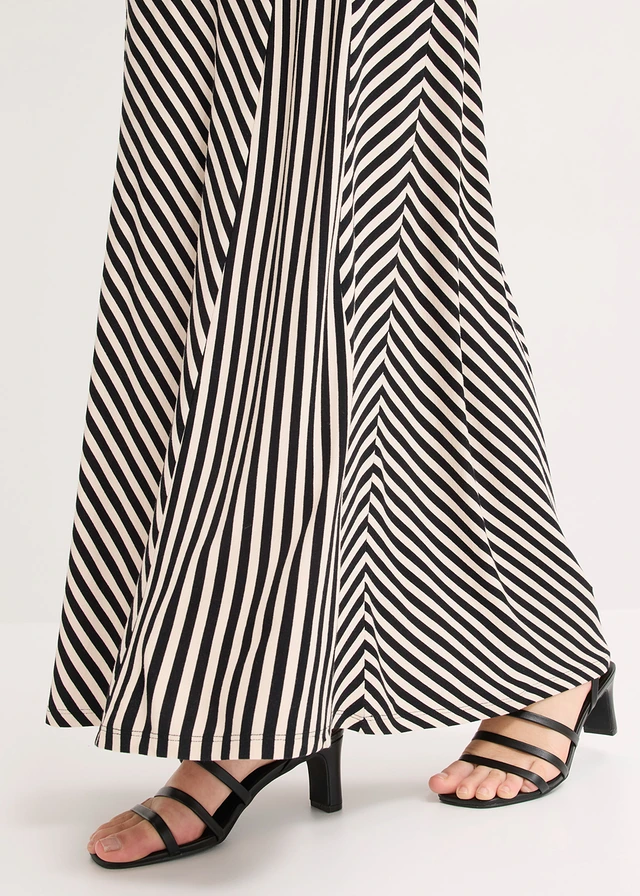 Jersey rok in een viscosemix • zwart-wolwit gestreept • product-page.page-title-suffix