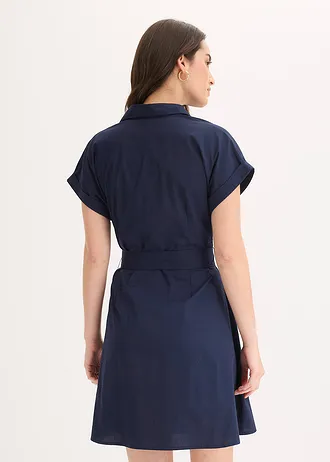 Rochie-bluză din bumbac 100%, culoare: bleumarin