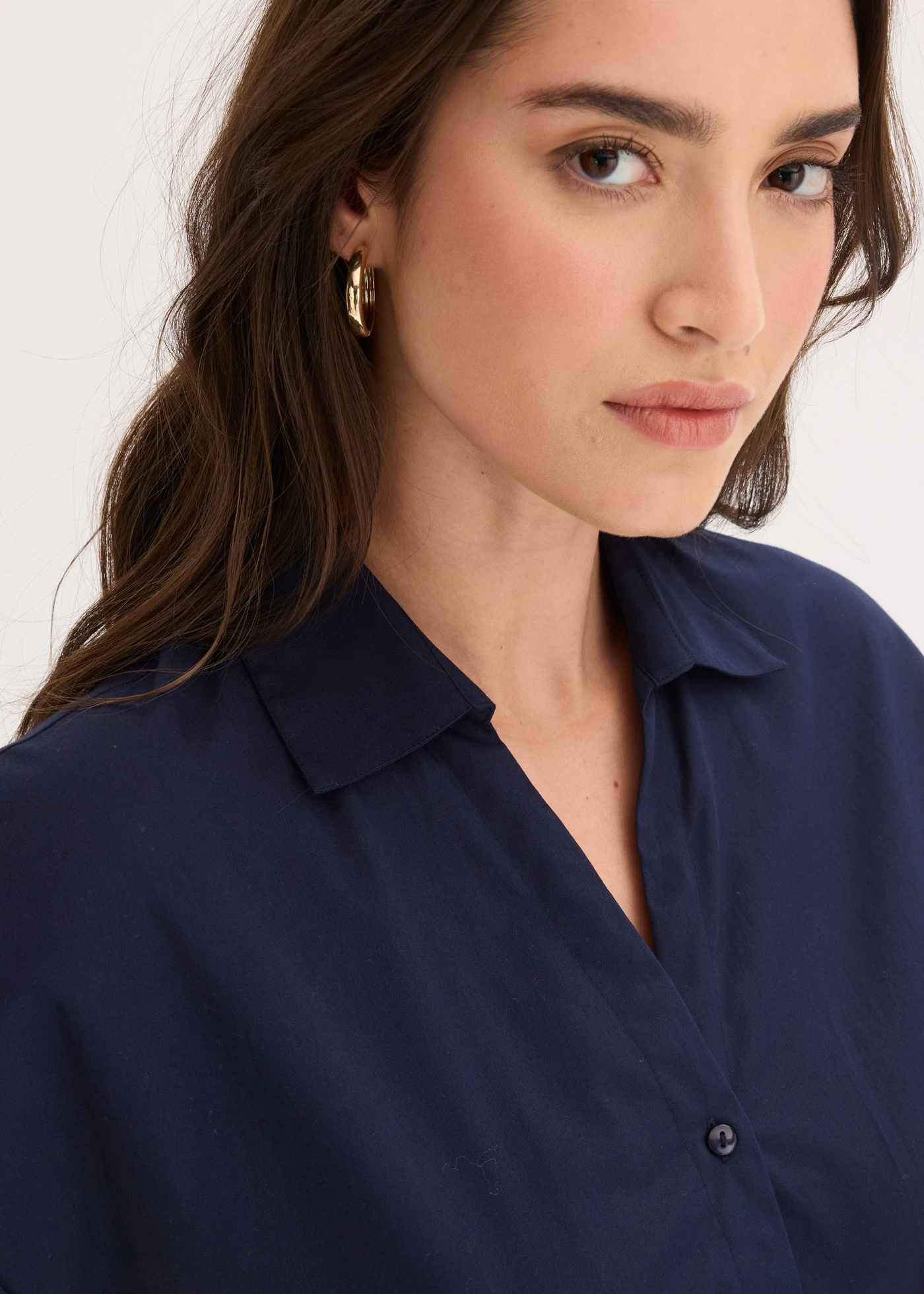 Gebloemde jurk van puur katoen • donkerblauw • bonprix online shop