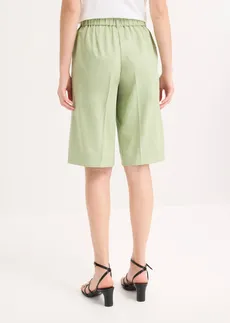 Wijde bermuda van een luchtige linnenmix • lichtgroen • bonprix online shop