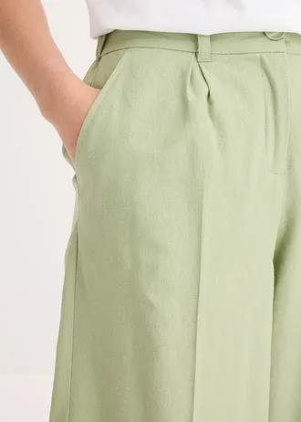 Bermude largi din material cu in • verde pal • magazin bonprix