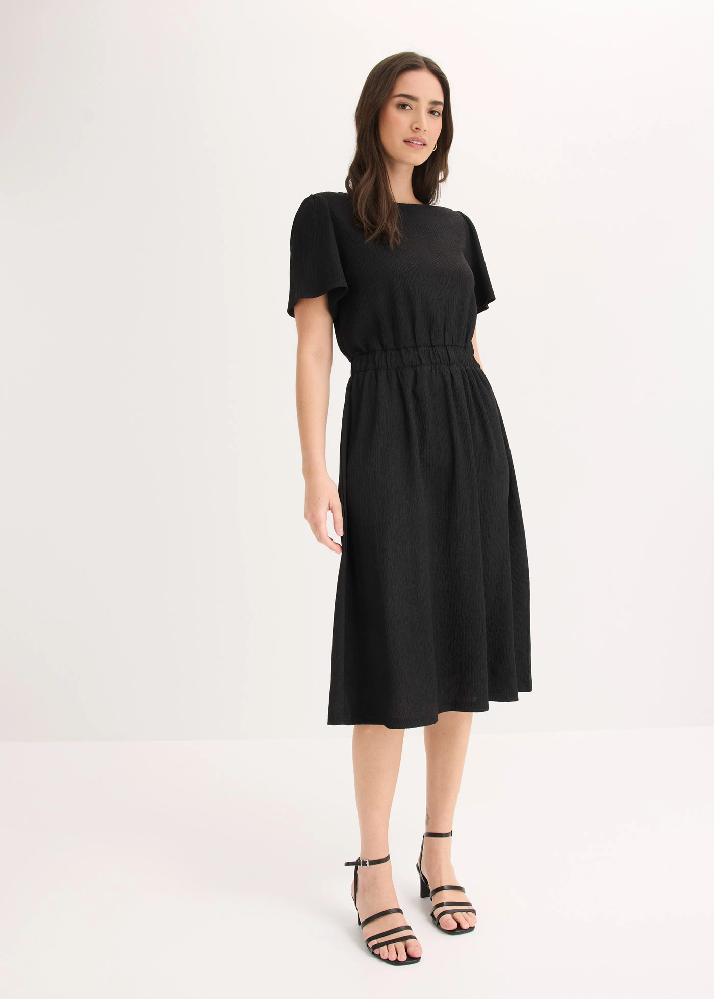 Robe évasée en jersey • noir • Boutique bonprix