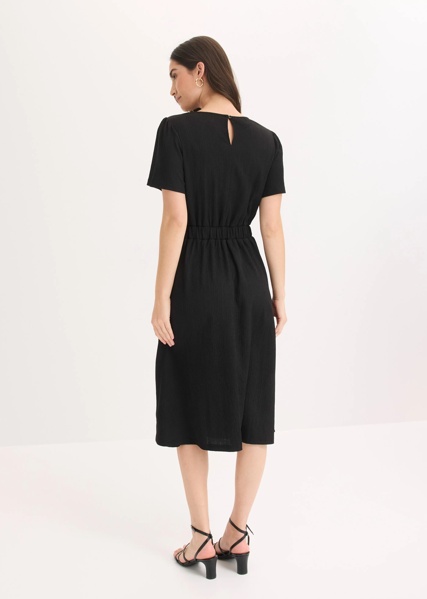 Robe évasée en jersey • noir • Boutique bonprix