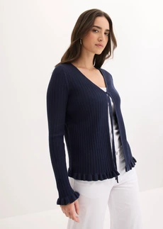 Fijn gebreid vest van katoenmix • donkerblauw • bonprix online shop