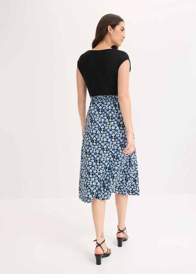 Midi jersey jurk van viscosemix • kristalblauw gebloemd • product-page.page-title-suffix