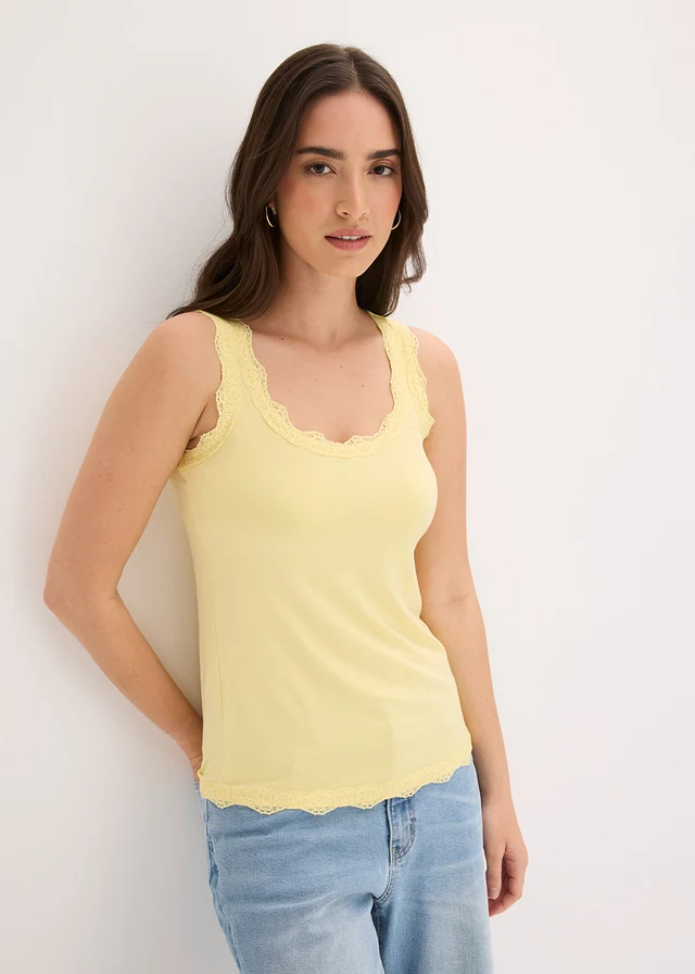Top van zachte viscose-mix ( set van 2) • lichtgeel+wit • product-page.page-title-suffix