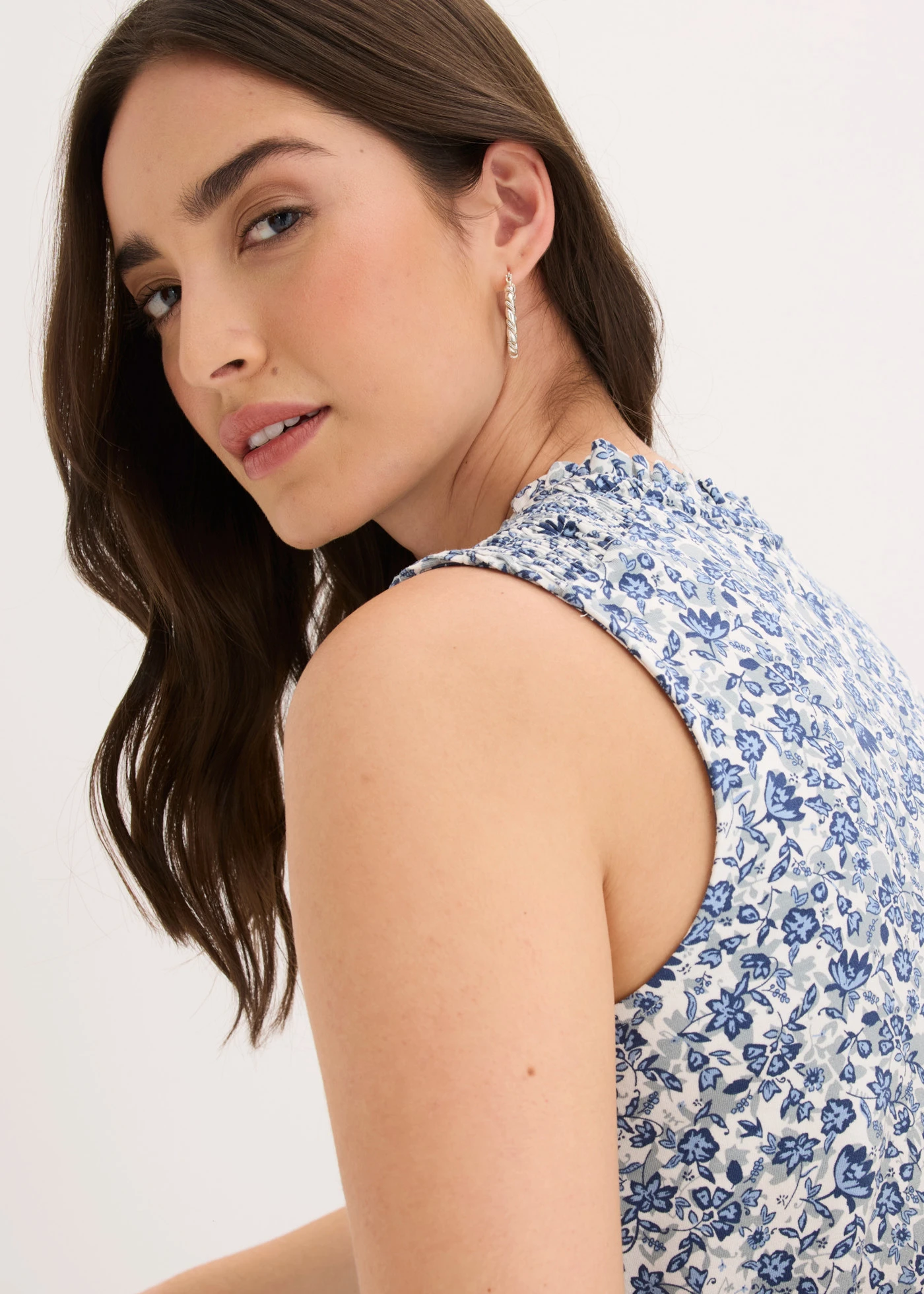 Top en jersey viscose • bleu floral • Boutique bonprix