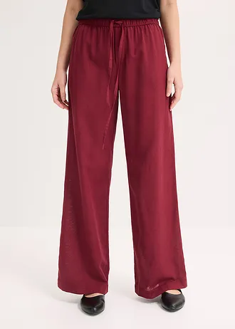 Pantalon palazzo en matière légère et aérienne • rouge érable • Boutique bonprix