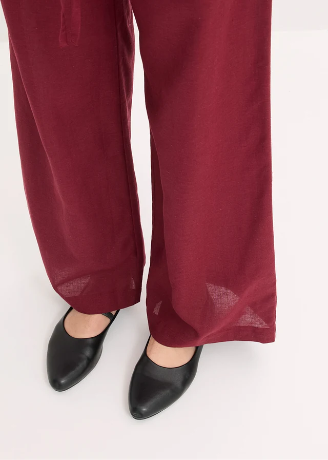 Palazzo broek in een luchtige linnenmix • esdoornrood • product-page.page-title-suffix