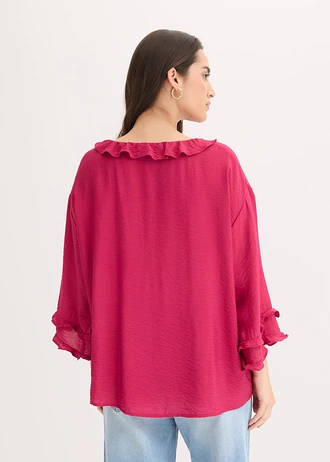 Blouse bohème en  fine viscose mélangée • magenta • Boutique bonprix