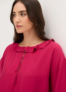 Blouse bohème en  fine viscose mélangée • magenta • Boutique bonprix