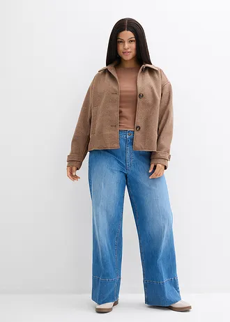 Wide leg jeans, high waist, Kleur: middenblauw denim used