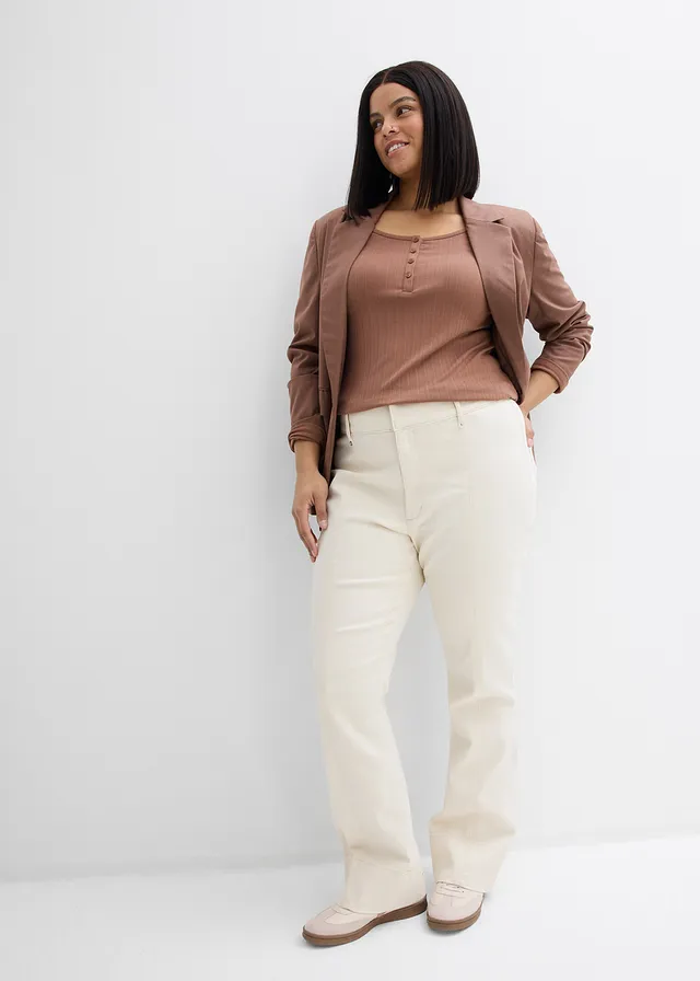 Jean bootcut taille haute, Couleur: non teint