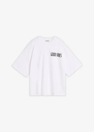 Oversize-tričko z čistej bio bavlny • biela/čierna potlačená • obchod bonprix