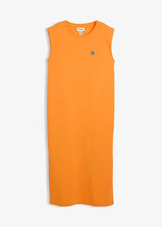 Robe T-shirt 100% coton, Couleur: orange vif délavé