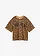 Oversized shirt van puur biologisch katoen, Kleur: cappuccino-donkerbruin luipaardprint