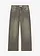 Jean large taille haute, cropped, Couleur: gris denim-olive used