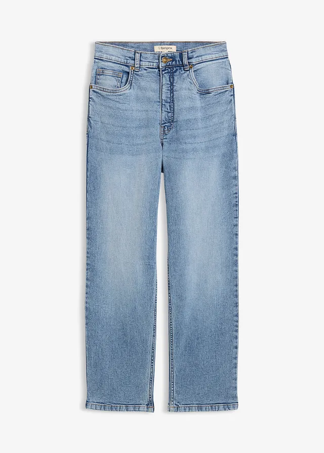 Jean droit loose taille haute, cropped