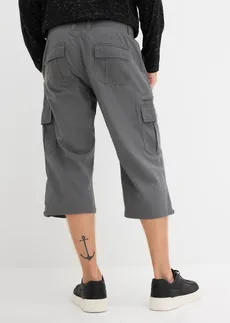 Lange cargo bermuda van katoen, regular fit, Kleur: rookgrijs
