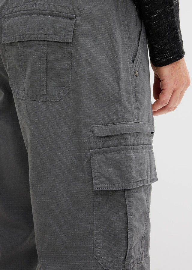 Bermuda long poches cargo regular 100% coton • gris fumé • product-page.page-title-suffix