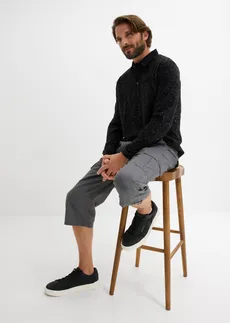 Bermude cargo lungi din bumbac 100%, regular fit • gri fumuriu • magazin bonprix