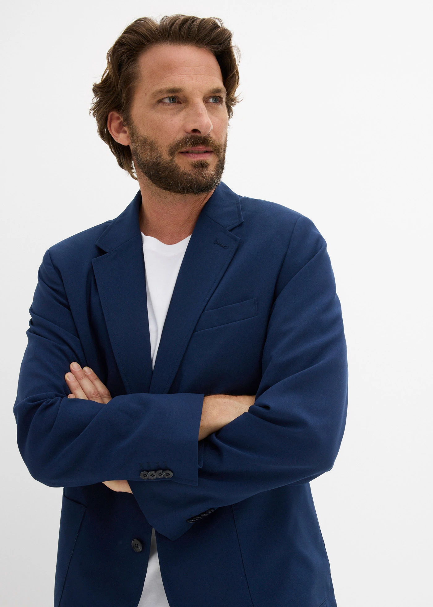 Sacou 2 în 1, cu inserție glugă detașabilă • bleumarin/gri deschis melanj • magazin bonprix