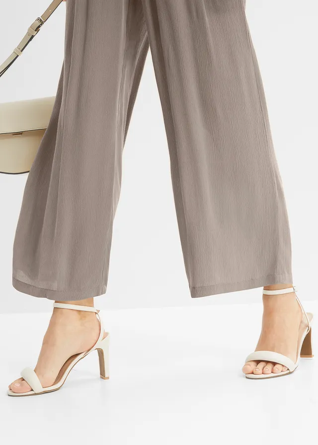 Pantalon en viscose, taille élastiquée • taupe • product-page.page-title-suffix