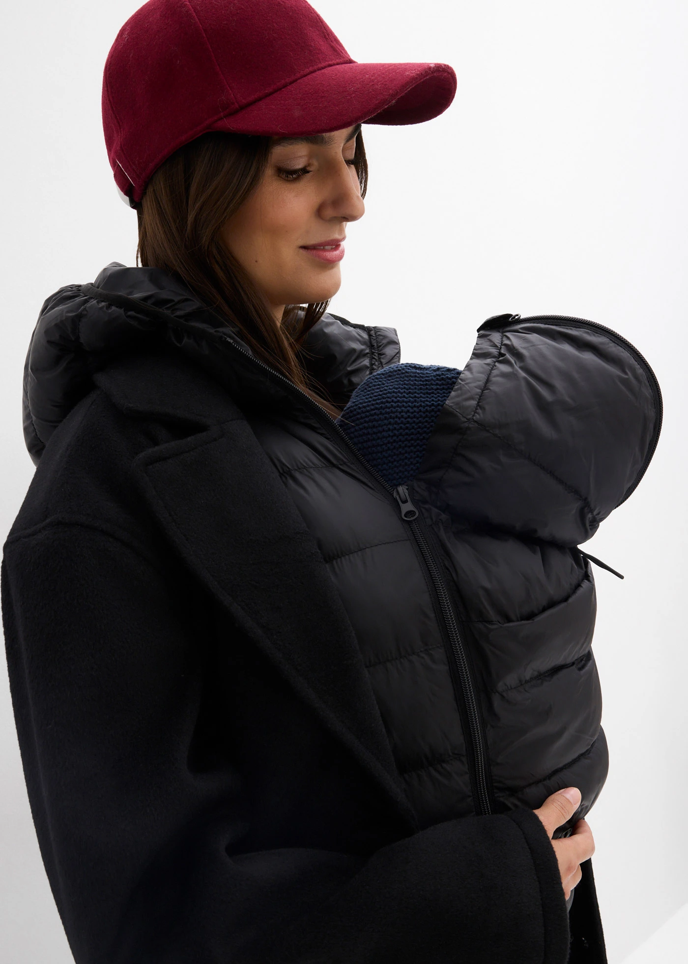 6-in-1 zwangerschapsjas met baby inzet en uitneembare bodywarmer • zwart • bonprix online shop